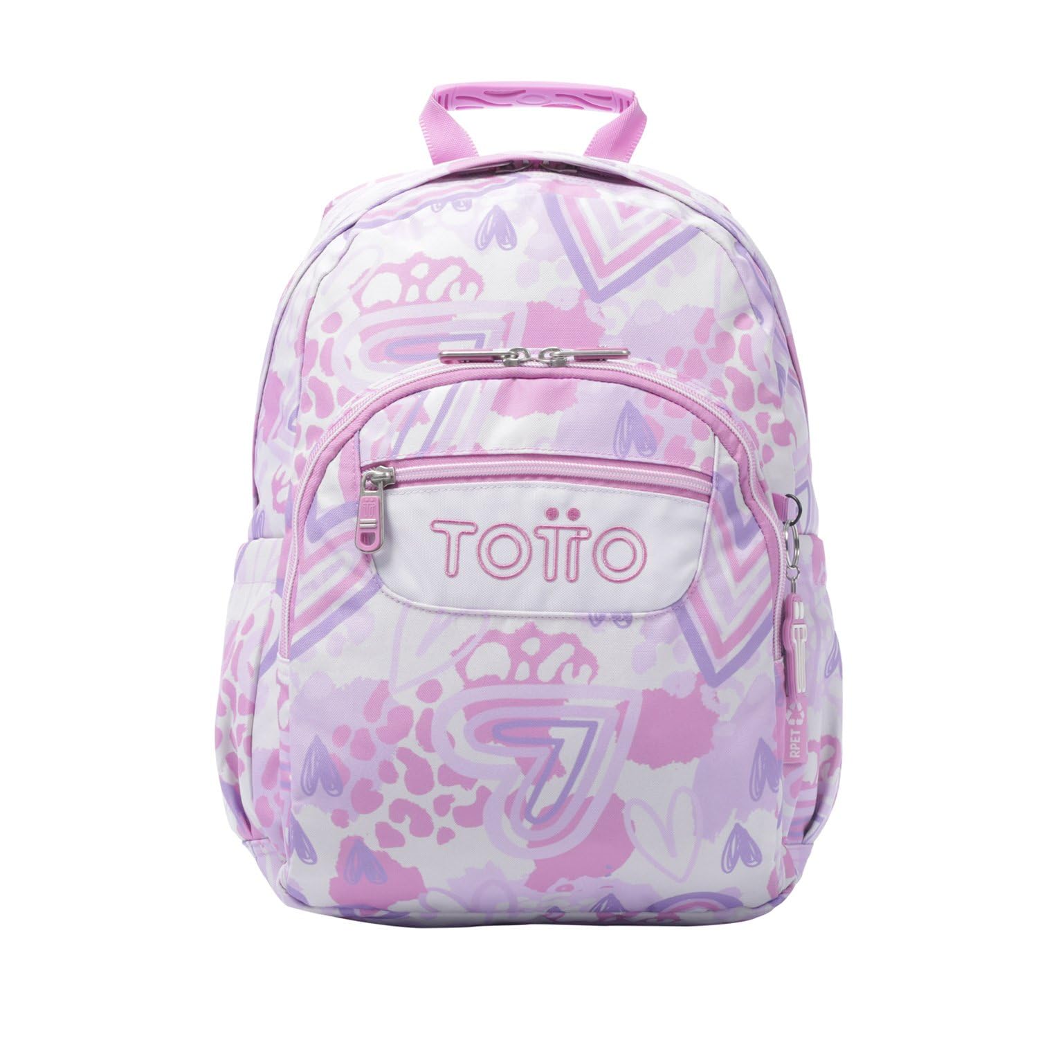 TOTTO - Mochila Escolar, Modelo Gommas, Mochila Mediana, Capacidad 15 L, Bolsillo para PC 14", Bolsillo Botella, Espaldar Ergonómico con Flujo de Aire, Cómodas Correas en S, Estampado Amalia