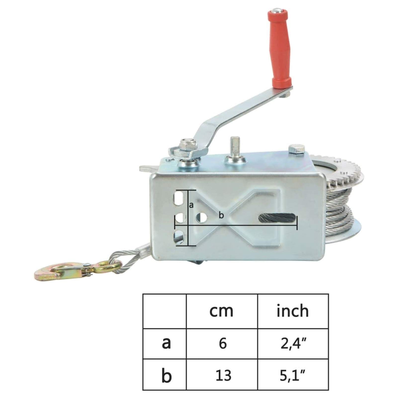 LAPOOH Handseilwinde, Seilwinde, Seilzug, Flaschenzug, Handwinde, 1360 kg