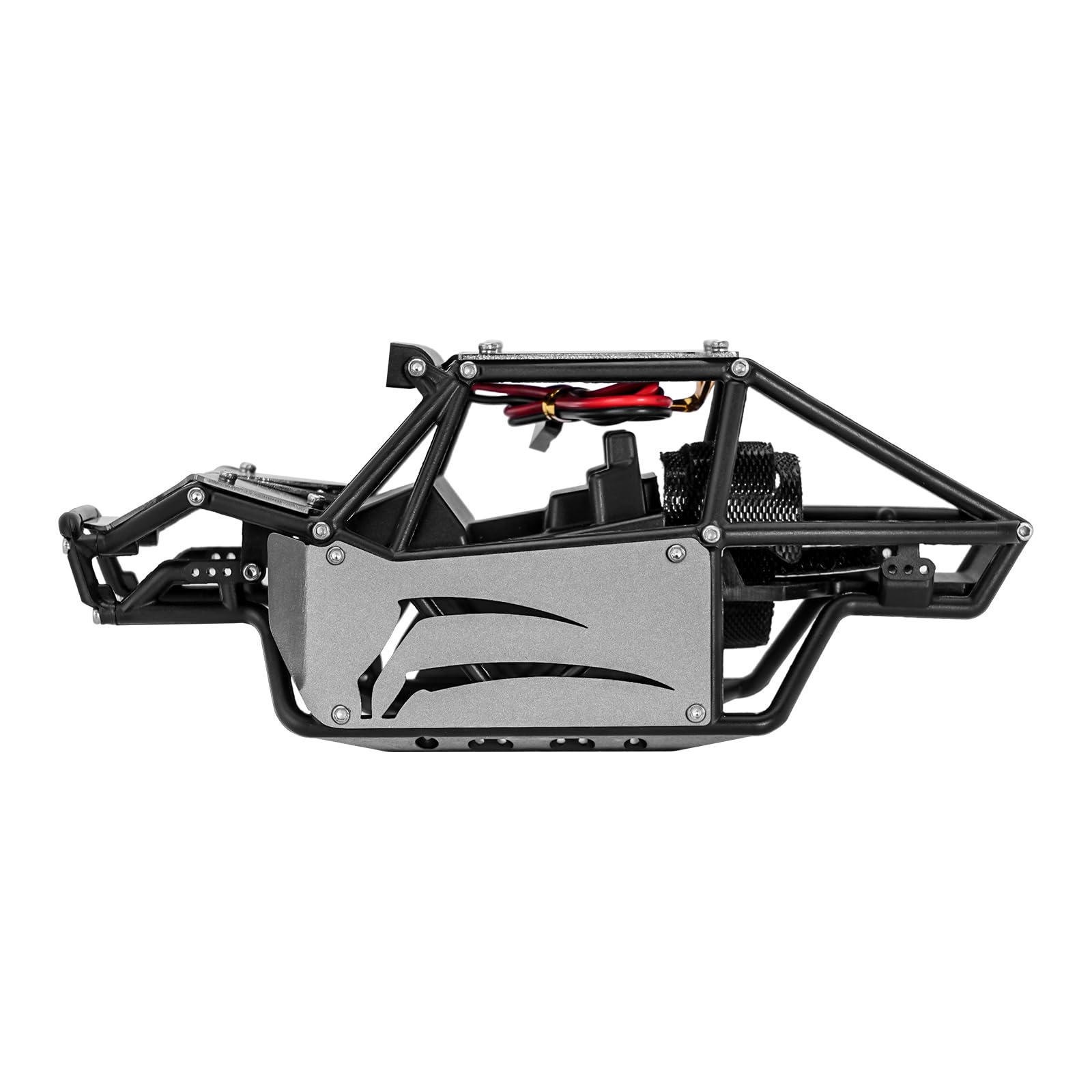 INJORA Nylon Rock Buggy Scocca Pannelli Alluminio Kit Telaio per 1/24 RC Crawler Car Axial SCX24 C10 JLU Bronco Base Camp Upgrade Parts，Grigio