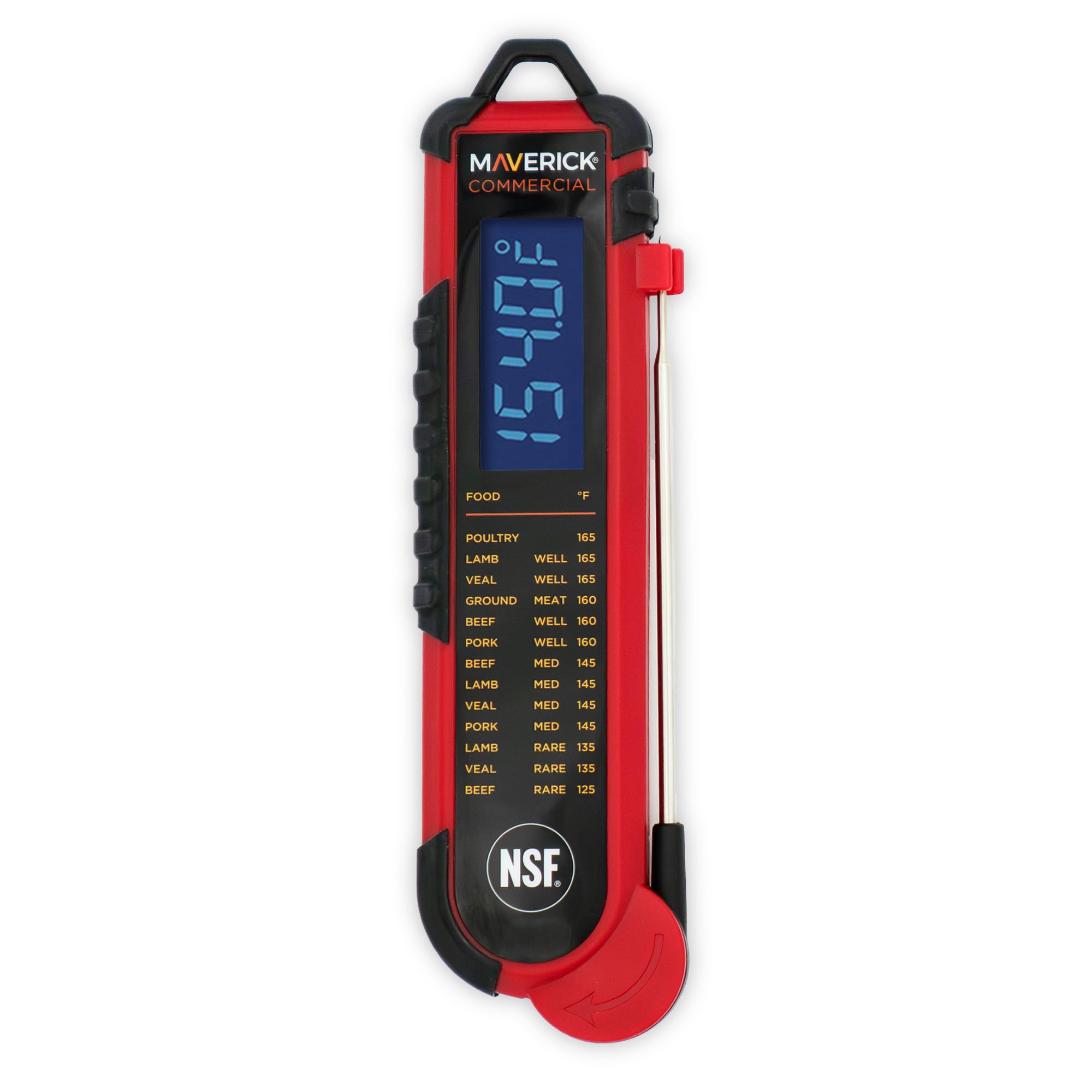 Maverick PT-100 Pro-Temp Commercial Smoker BBQ Probe Meat Termometro per carne, 15 cm, rosso