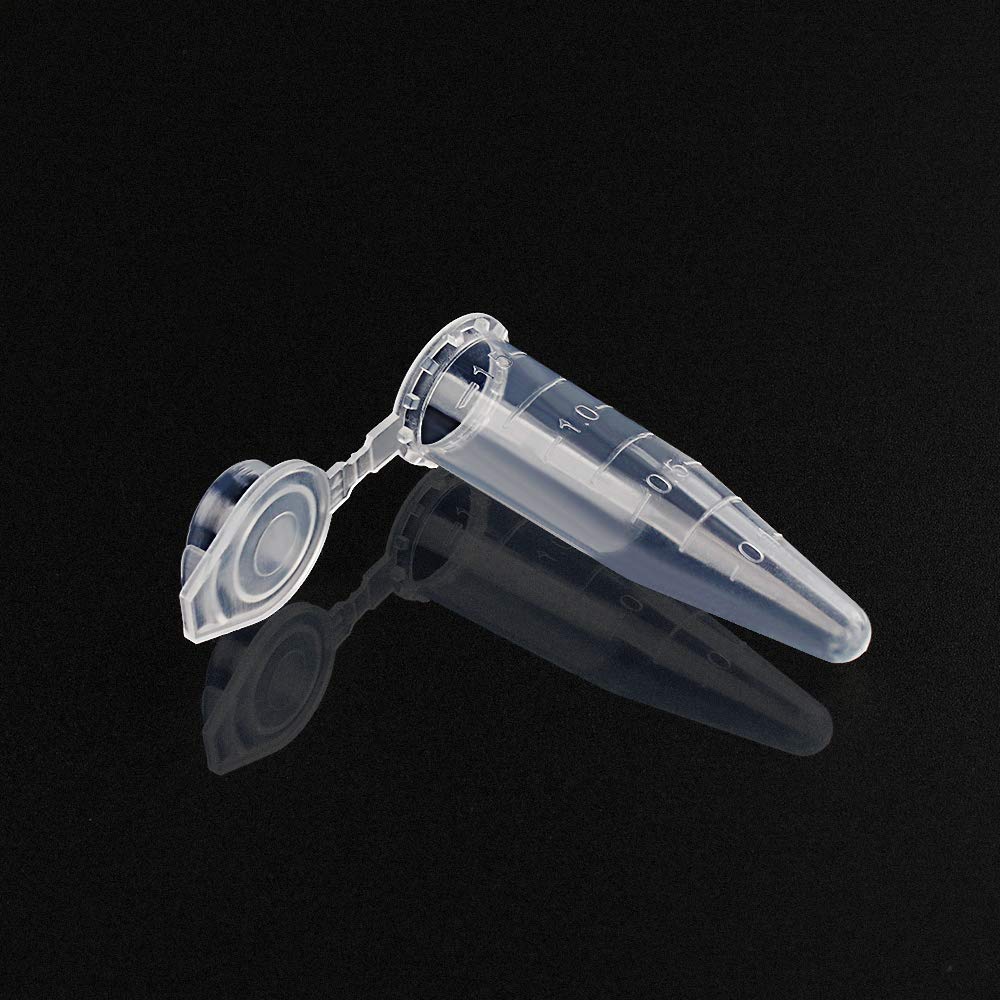 500 tubes à centrifuger, flacon de réaction, récipient à globules à double fermeture, microtubes en polypropylène, bouchons à globules avec couvercle de 1,5 ml, transparent pour échantillon d'ampoules