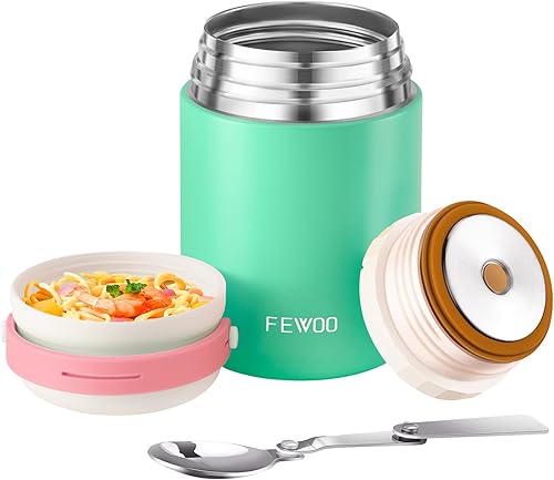 FEWOO Termos de comida, contenedor aislado de 20 onzas para almuerzo y sopa para alimentos fríos y calientes, para niños y adultos, tarro de disponible en Yaxa Peru