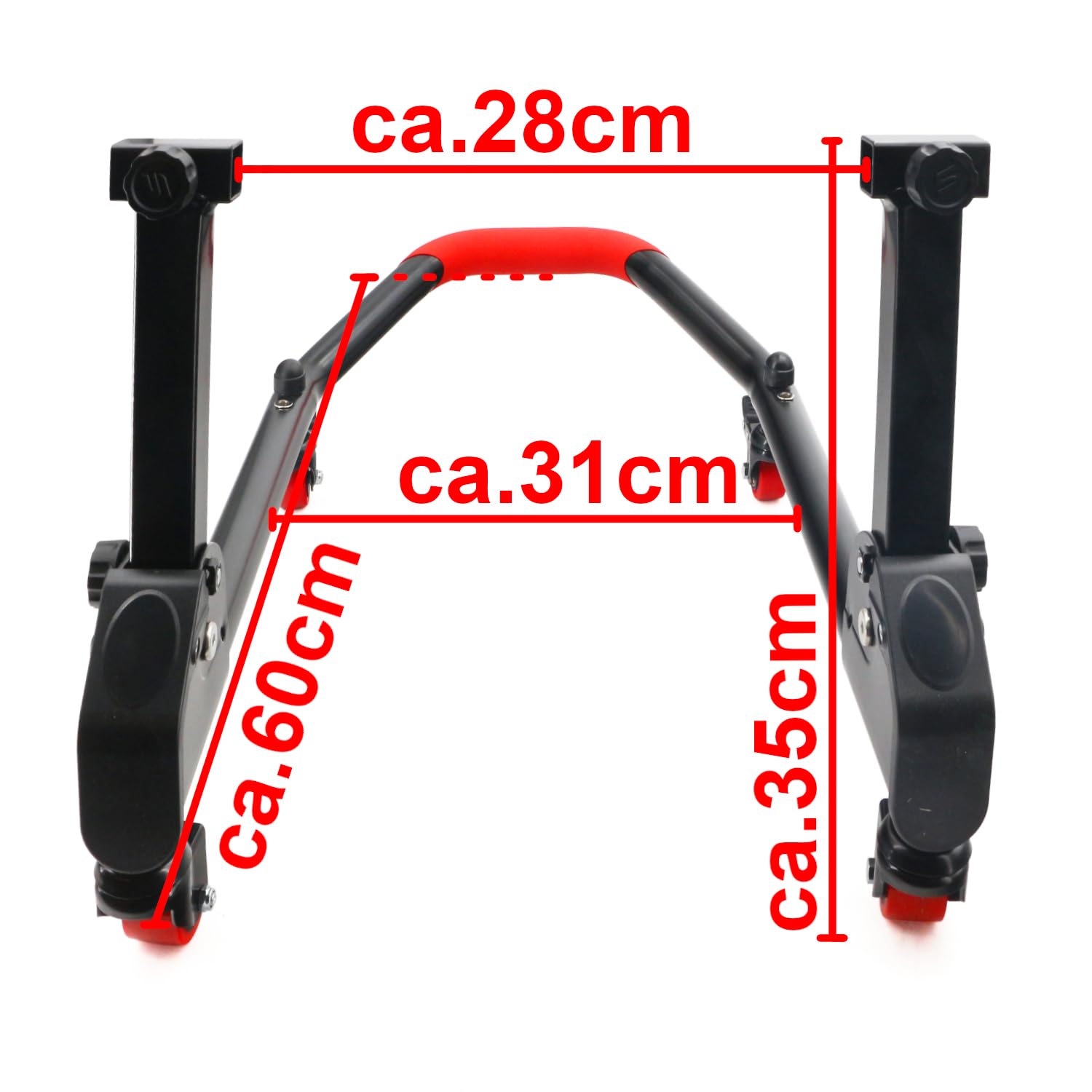 Area1 Motorradständer Set, Hinten & Vorne - 360 Grad drehbar auf Rollen - inkl. 2 Adapter für Diverse Motorräder, bis 300kg, hohe Stabilität und Festigkeit Schwingenadapter Motorradheber (Set2)