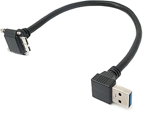 System S Cavo USB 3 0 30 cm da Micro B a maschio A adattatore a vite colore nero System S Cavo USB 3 0 30 cm da Micro B a maschio A adattatore a vite colore nero