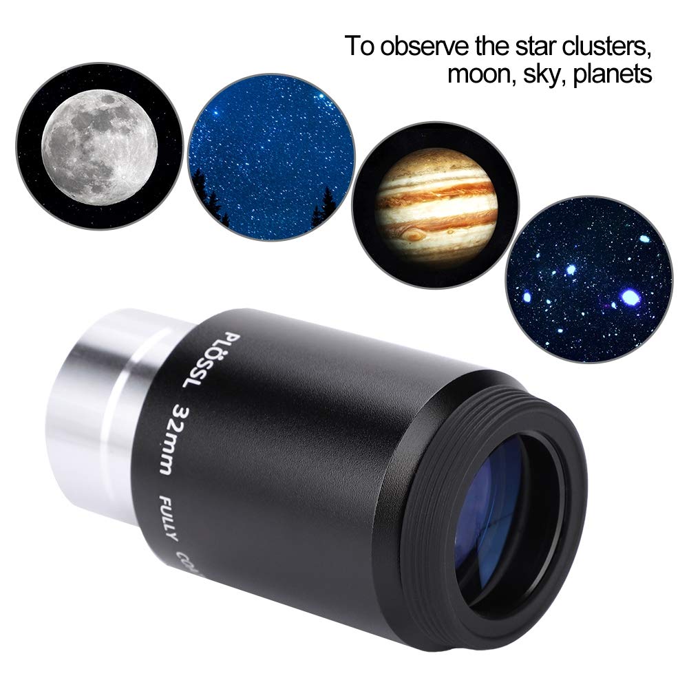 Oculaire Plossl 32 mm, oculaire d'objectif astronomique Plossl pour télescope multicouche avec filetage de filtre de 1,25 "