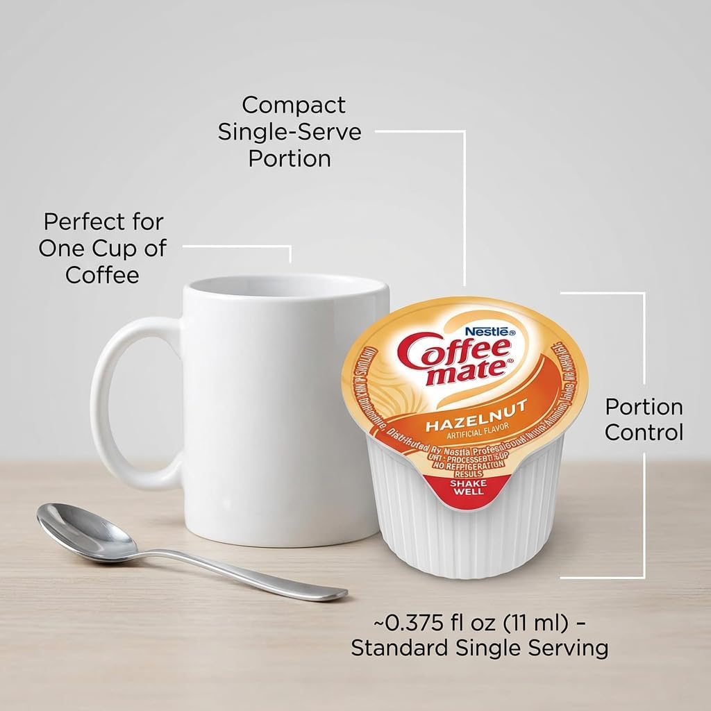 Nestlé Coffee mate Liquid Creamer Singles Variety Pack – 60 Count Single Serve Cups – 7 Assorted Flavors – Coffee Creamers for Home, Office & Breakroom