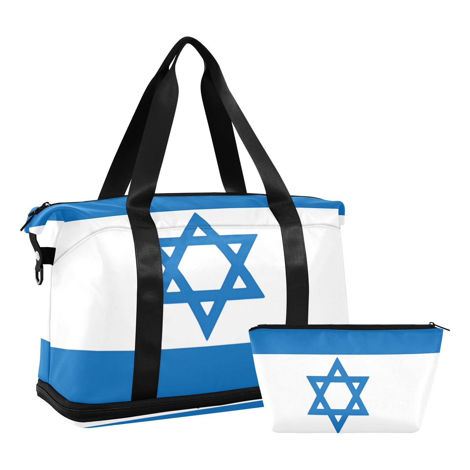 Flag Israeli National - Bolsa de entrenamiento para llevar en el hombro con bolsillo húmedo, correa ajustable, bolsa de entrenamiento para deportes, impermeable para hombres y mujeres