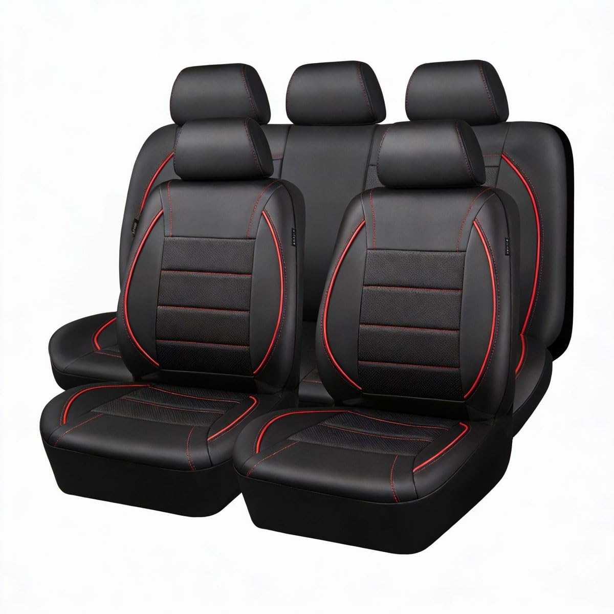 Générique Ensemble de Housse de Siege Voiture pour Renault Clio 2 3 4 5 mk3 mk4 Megane 2 3 4 CC, Housse Siege Auto Avant et Arrière en Cuir PU Accessoires Intérieurs, Compatibles avec Airbags