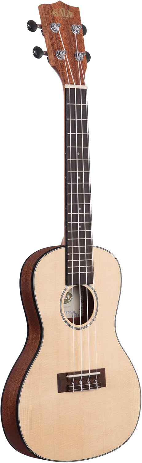Kala Brand Music Co. Solid Spruce Top Mahogany Travel, 4-String Ukulele, Natural, Concert (KA-SSTU-C)