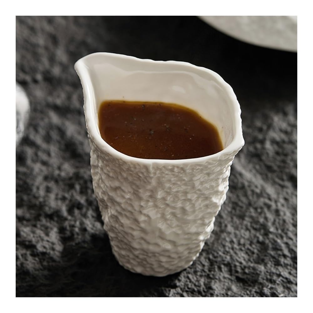 Sauciere Weiße Keramik-Steak-Saucentasse – Saft- und Kaffeetasse mit Henkel