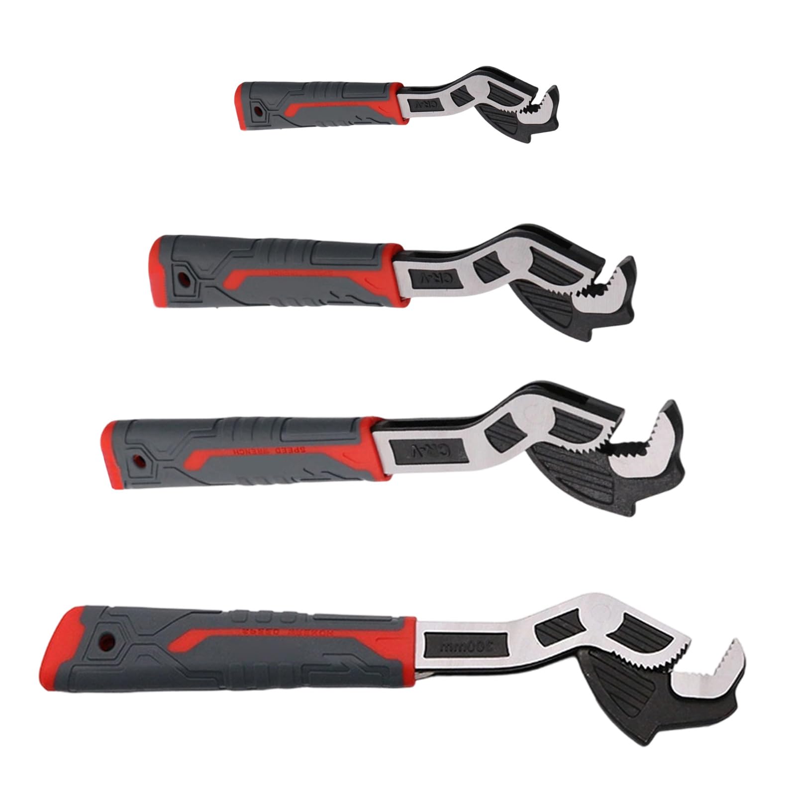 HDOYTXXM Jaw Adjustable Spanner Set of 4 Pipe Clamp Wrench from 6 to 12Inches for Grip on Plumbing and Machinery Mechanical Maintenance Spanner