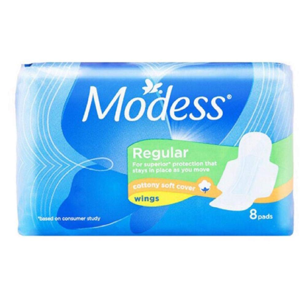 Modess Regular Cottony Soft Cover With Wings 8 Pads