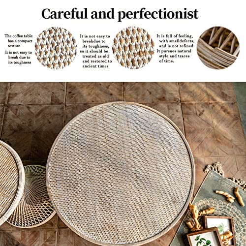 Gexpusm Round Rattan Coffee Table, Rattan Round Table Art Reception Living Room Table For Indoor And Patio(Contains Coffee Table Only) #TOP3