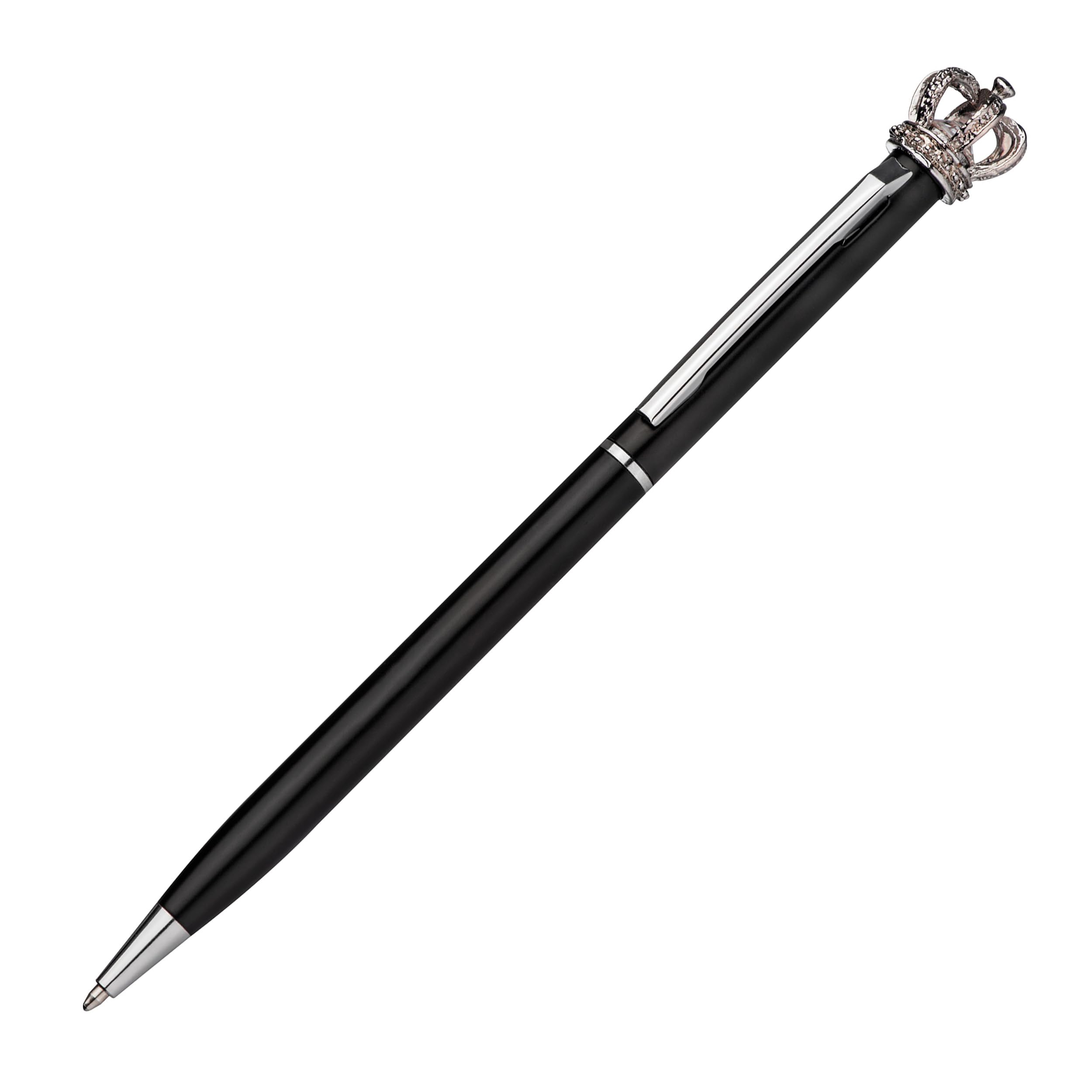 Schmalz® 50 Penne a sfera in metallo con corona – Incisione personalizzata – Penna a sfera di alta qualità come regalo per uomini e donne (50)