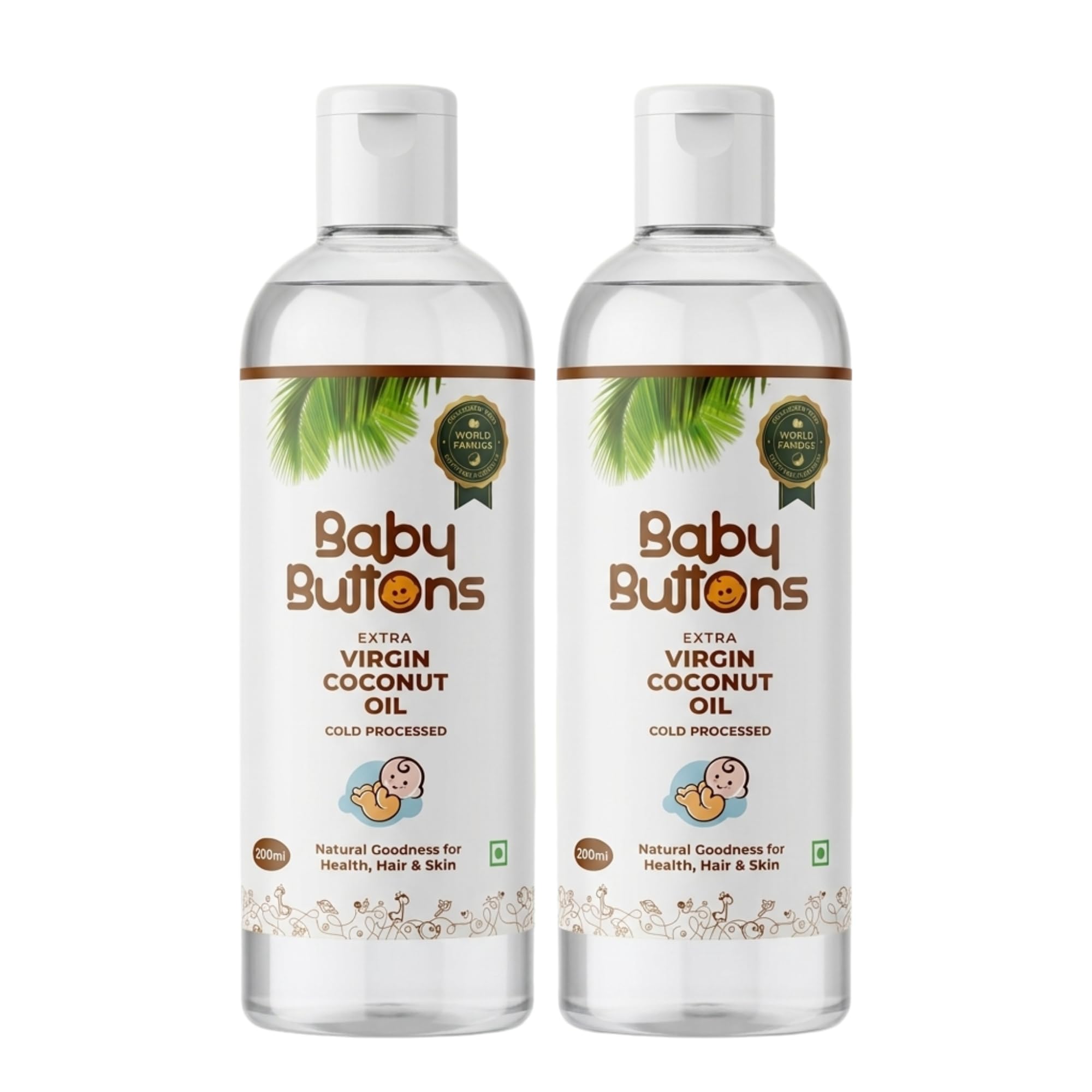 Virgin Coconut Oil for Baby Massage, Cold Processed, 200 ml x 2 | Made from World Famous Kuttiyadi coconut, pure coconut milk, mineral oil free, fragrance free, suitable daily baby massage-image-12