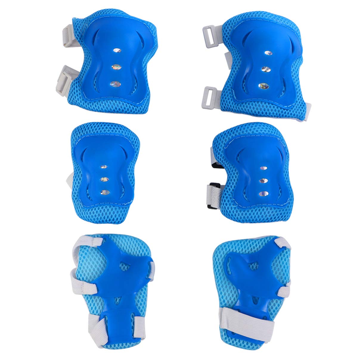Gogogmee -in-one Child's Protective Gear Elbow Wrist Knee Caps for Boys and Girls' Scooters Bikes Roller Skating Comfortable Breathable (Light)