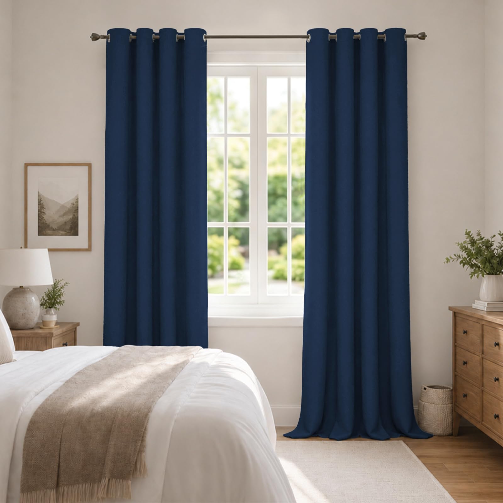 Ystyle Rideau Occultant Lot de 2, 140x200 CM, Gris | Rideaux Floraux Vintage Élégants, Rideau Thermique Isolant Anti Froid et Chaleur, Idéaux pour la Chambre et le Salon