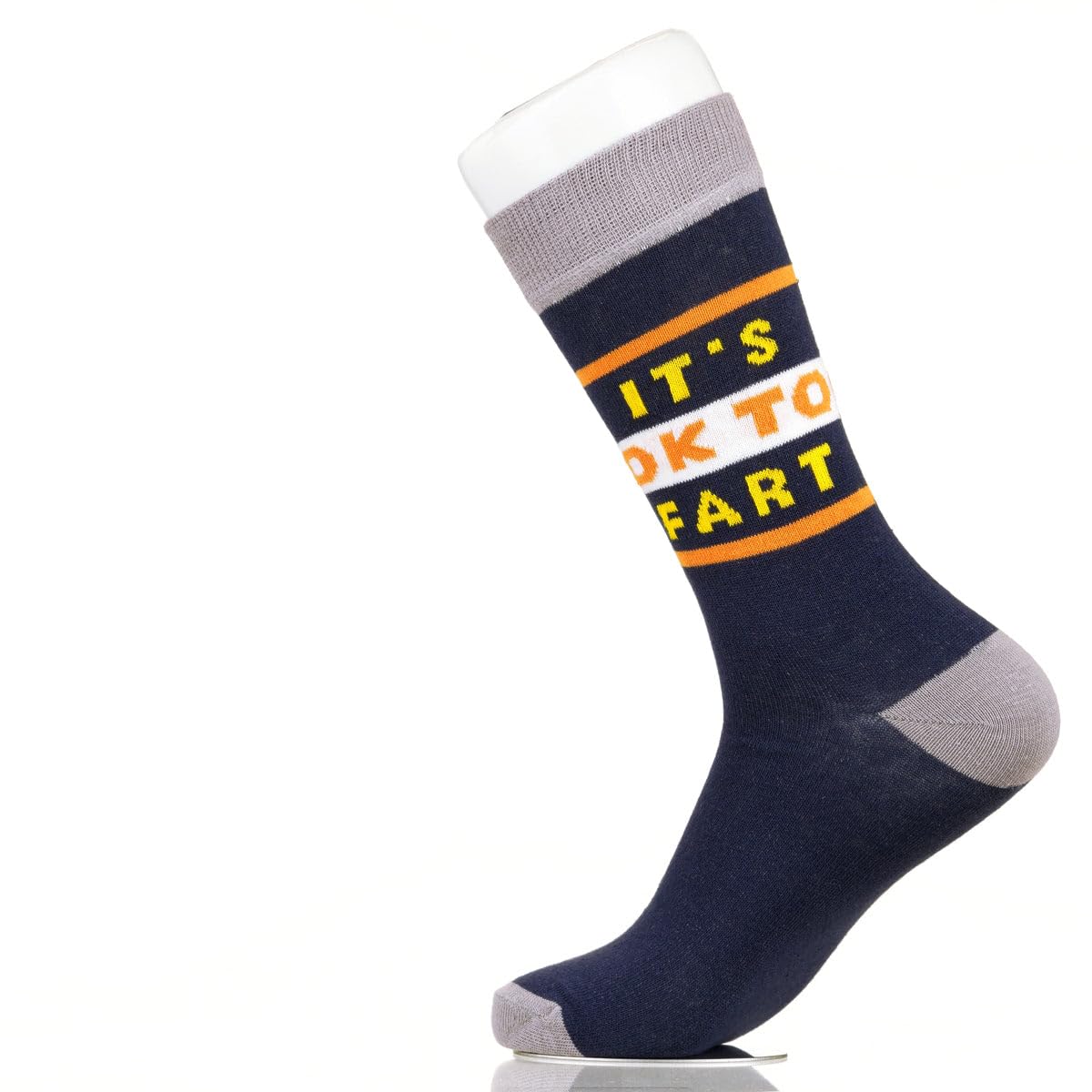 Sock Atomica Unisex Its Ok To Fart Fancy Colorful Cotton Comfy Novelty Funny Dress Socks Just Because Patterned Cool Design Gift, Women's 10-12.5, Men's 8.5-13, 41-46