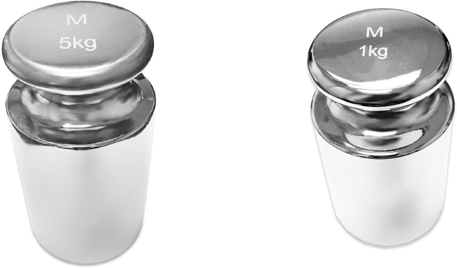 2pc 6kg 6000g Calibration Test Weight Set: 5kg 5000g M2 Precsion Calibration Weight + 1kg 1000g M2 Prescion Calibration Weight (±0.16gm), Chrome Finish Test Weight for Digital Scale