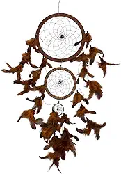 Filtro dos Sonhos 60cm Apanhador Marrom Escuro Grande Decoração