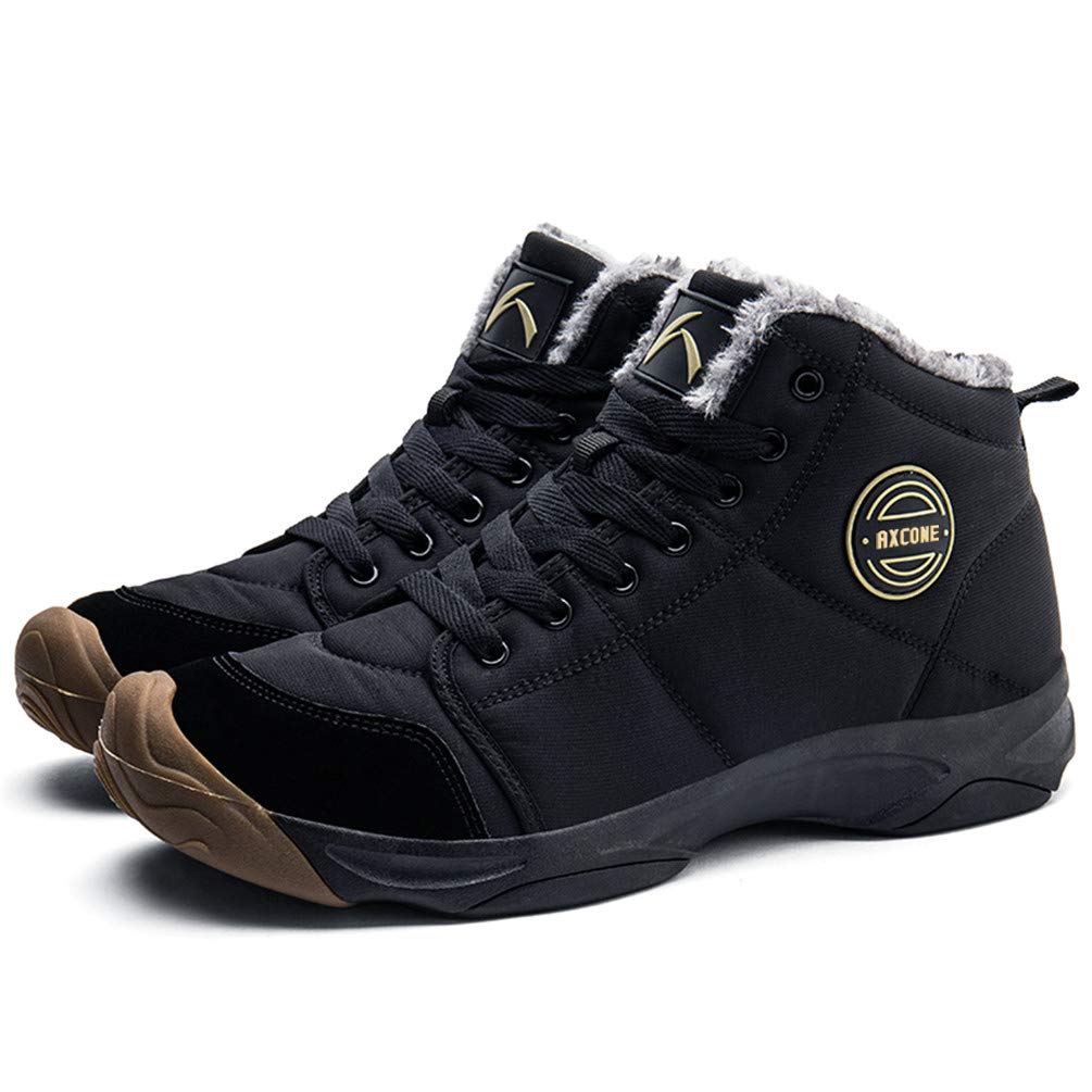 Axcone Stivali Uomo Donna Invernali Impermeabili Trekking Outdoor Caldo Cotone Scarpe Piatto Caviglia Stivaletti Neve - Rosso Marrone Blu Nero Grigio 36-48EU