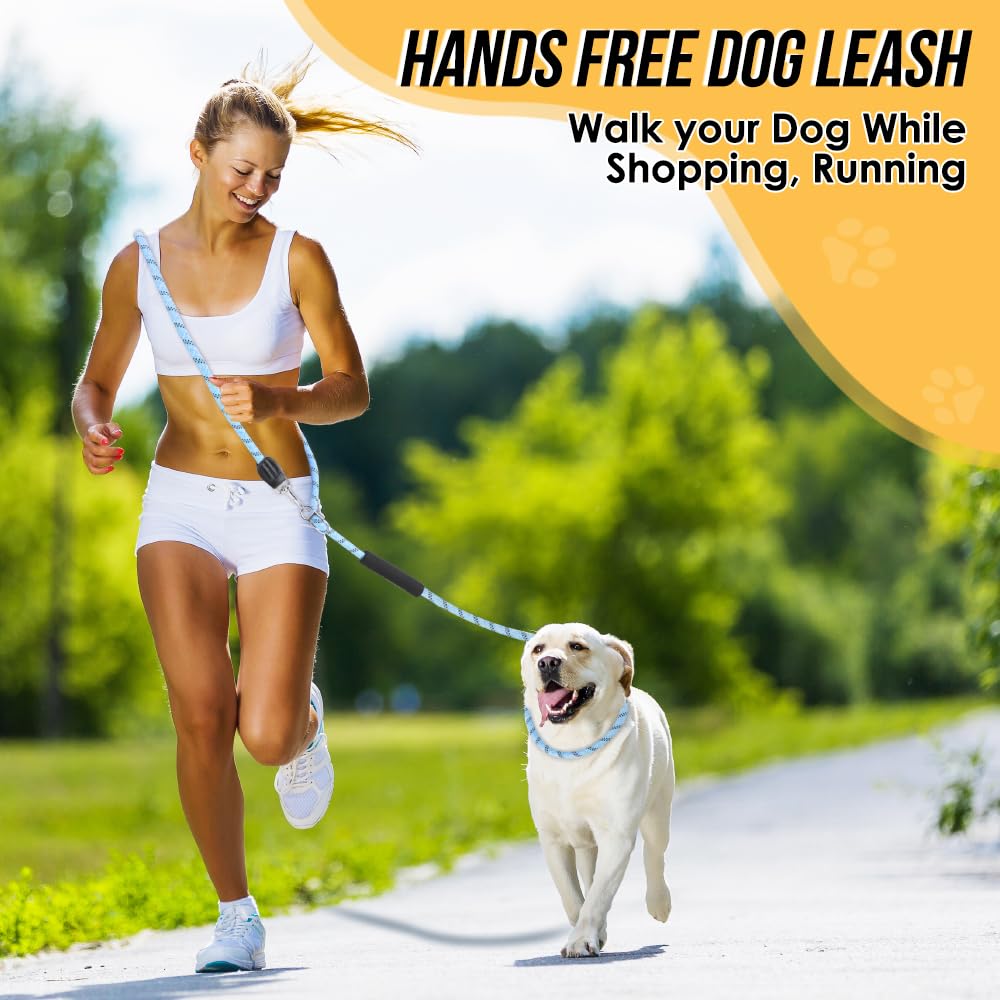 SlowTon Laisse pour Chien Mains Libres (3 m), Laisse Double multifonctionnelle en Nylon 8 en 1 pour Chiens, Anti-enchevêtrement réfléchissante l'entraînement