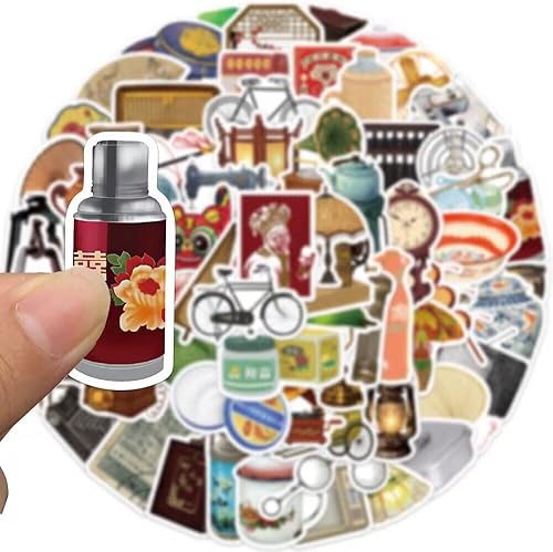 Miniatura 3 de Calcomanías retro de 65 hojas de vinilo de cultura retro para adultos impermeables para laptops botellas de agua teléfonos celulares monopatines