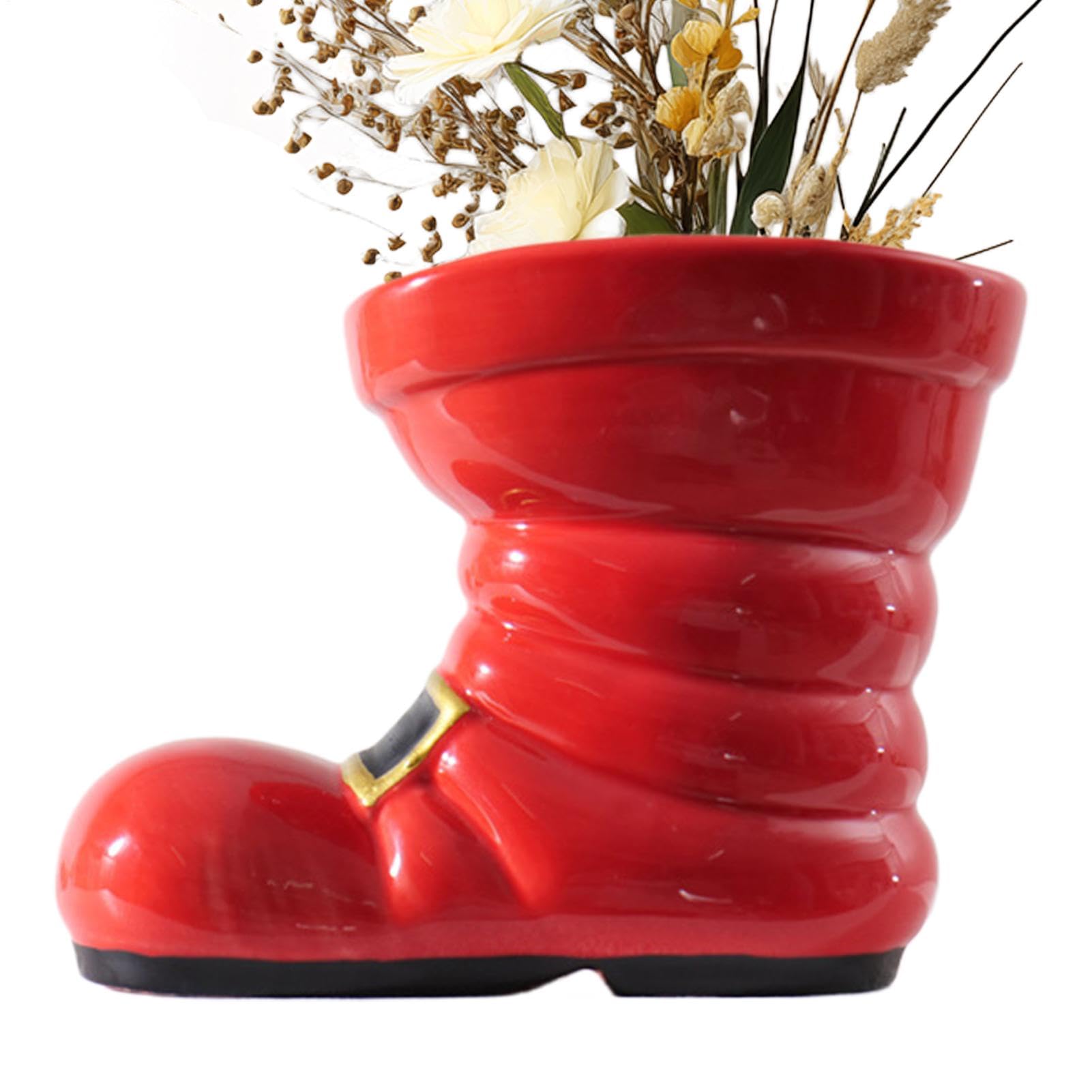 Pot de fleurs en forme de bottes de Père Noël pour cadeau de bureau