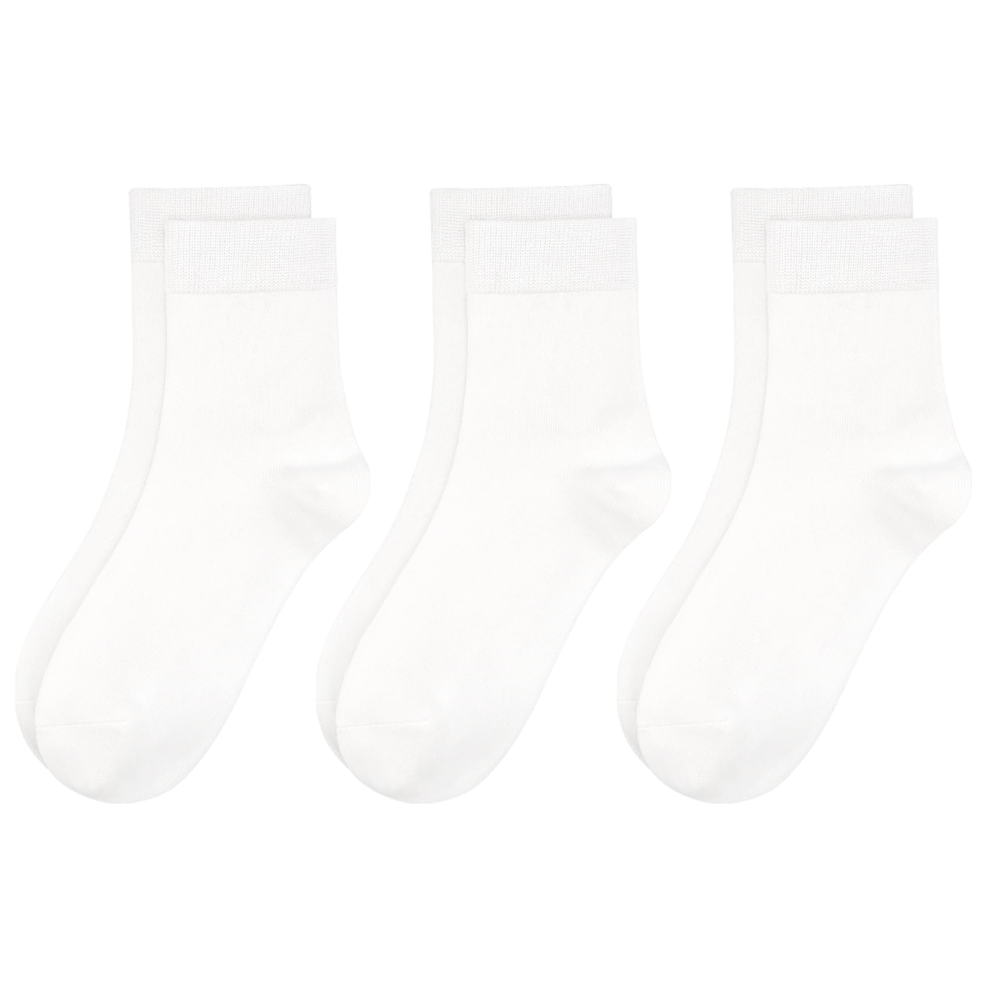 Womens Viscose Bamboo Crew Socks Thin Casual Ultra Soft Colorful Above Ankle Socks Breathable Comfortable 3/6 Pairs