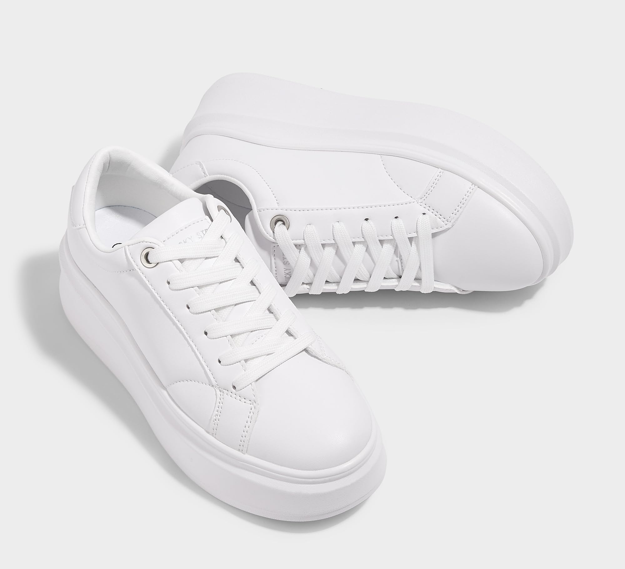 LUCKY STEP Sneakers Donna con Zeppa – Scarpe alla Moda, Classiche Basse, Scarpe Casual in Pelle Sintetica, Comode per Tutti i Giorni