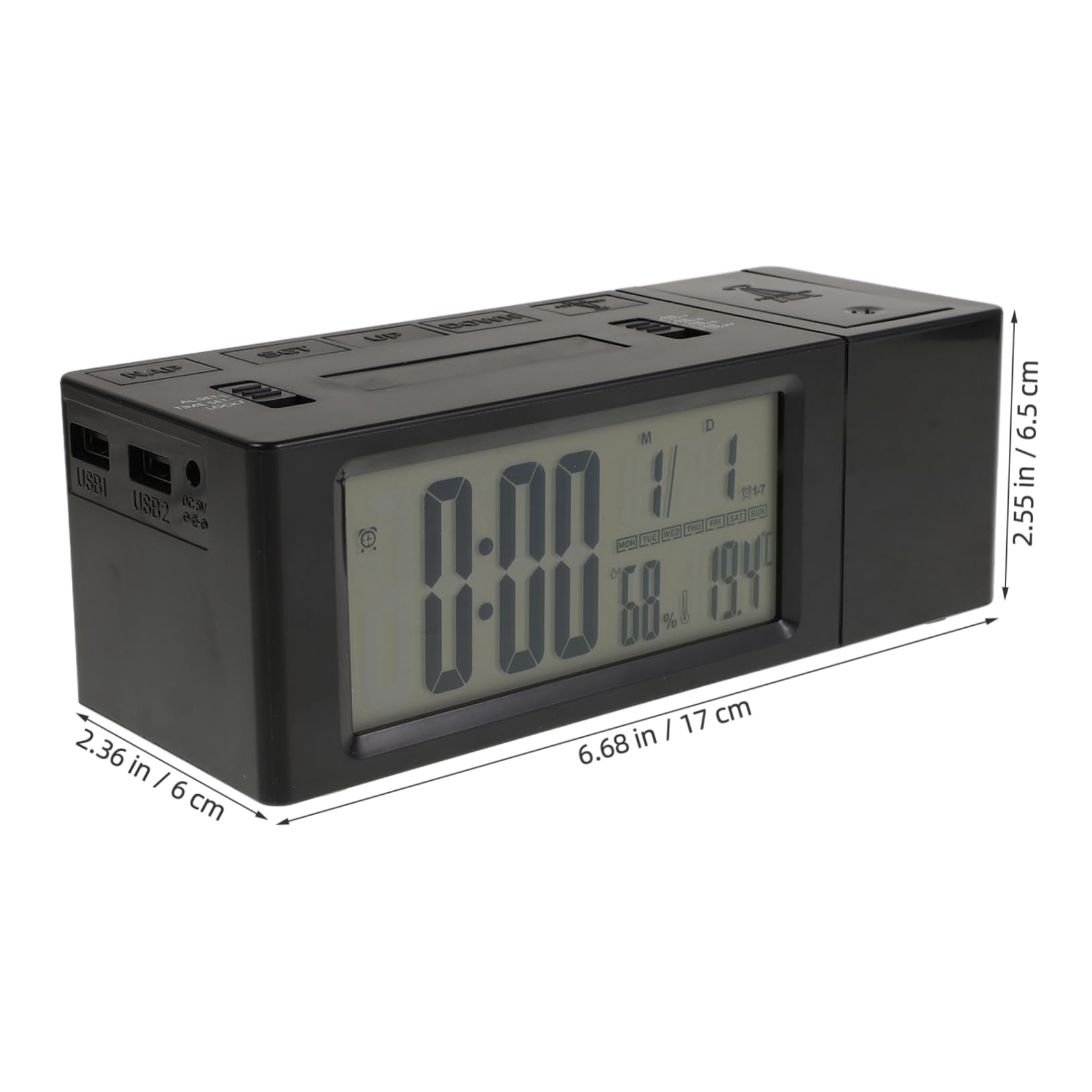 Reloj Despertador Digital Proyección, Pantalla Led, Luz Nocturna y Función Silenciosa, Adecuado para Dormitorio Infantil y Salón