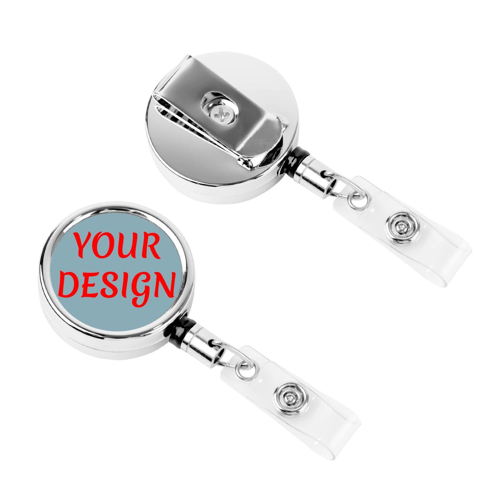 Personalized Retractable ID Badge Holder Clip Custom Badge Reel with Your Photo for Office Worker Teacher Medical Staffs Nurse Doctor
