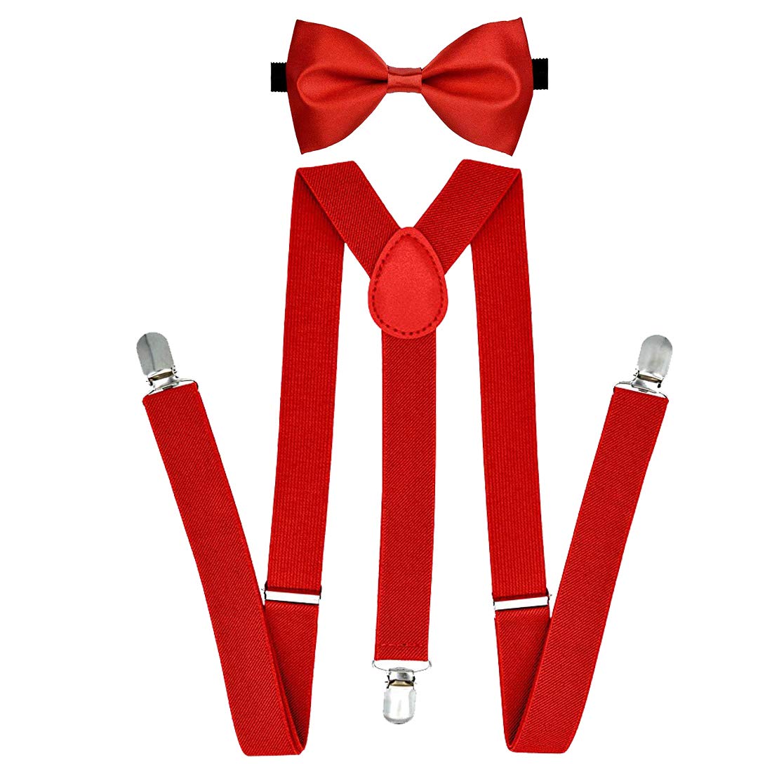 sorellaz SORELLA'Z Men's Elastic Suspender with Bowtie (Red, Free Size)-picture-35