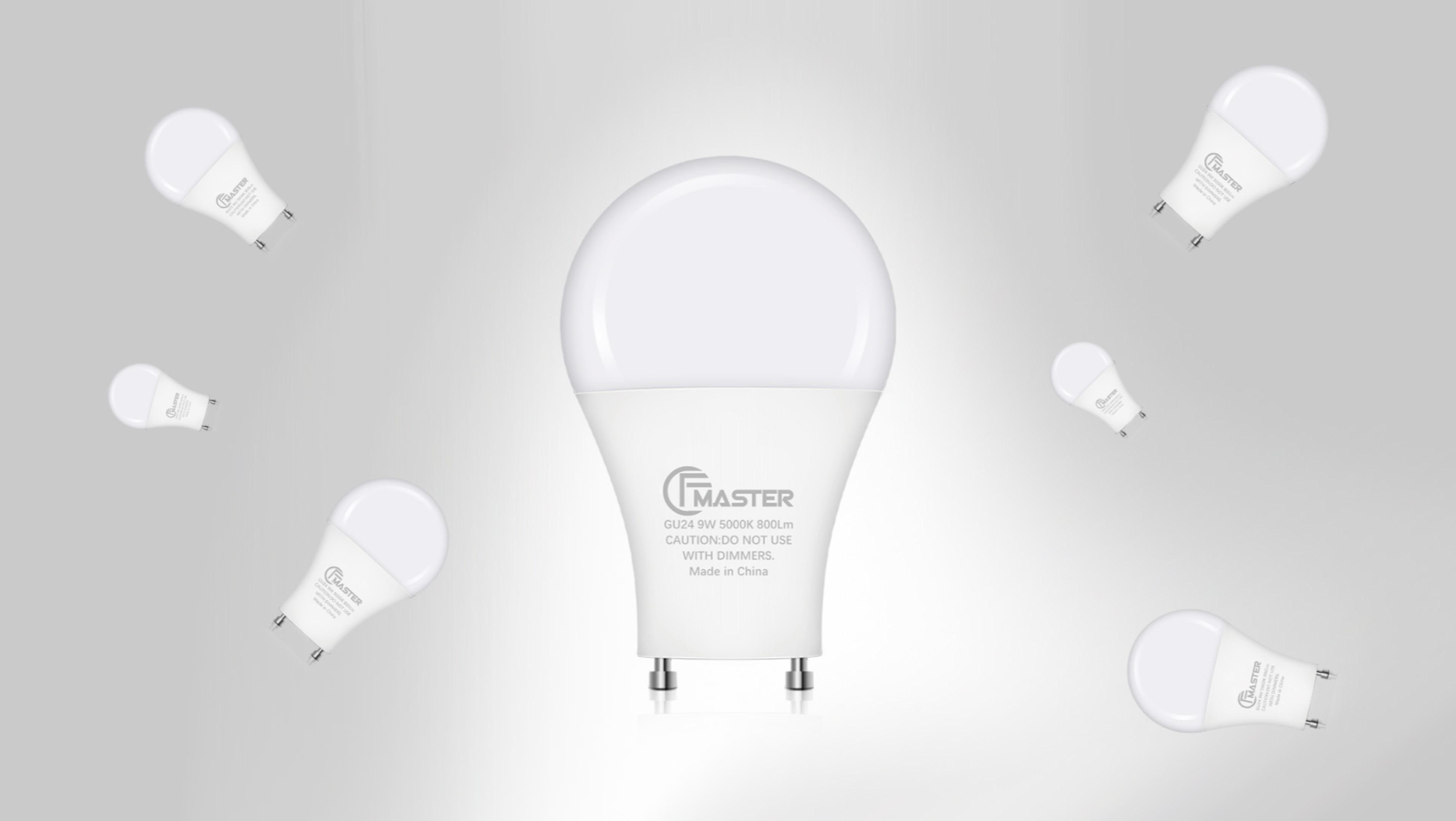 CFMASTER GU24 LED Light Bulb, 5000K Daylight, 9W(100W Equivalent