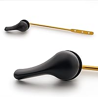 Vista 1 de Palanca de inodoro Qualihome negra - Palanca de descarga de inodoro de montaje frontal de color negro mate - Reemplazo universal - Diseño duradero