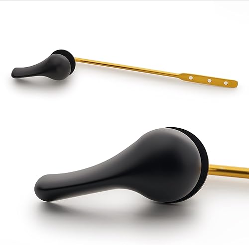 Palanca de inodoro Qualihome negra - Palanca de descarga de inodoro de montaje frontal de color negro mate - Reemplazo universal - Diseño duradero -