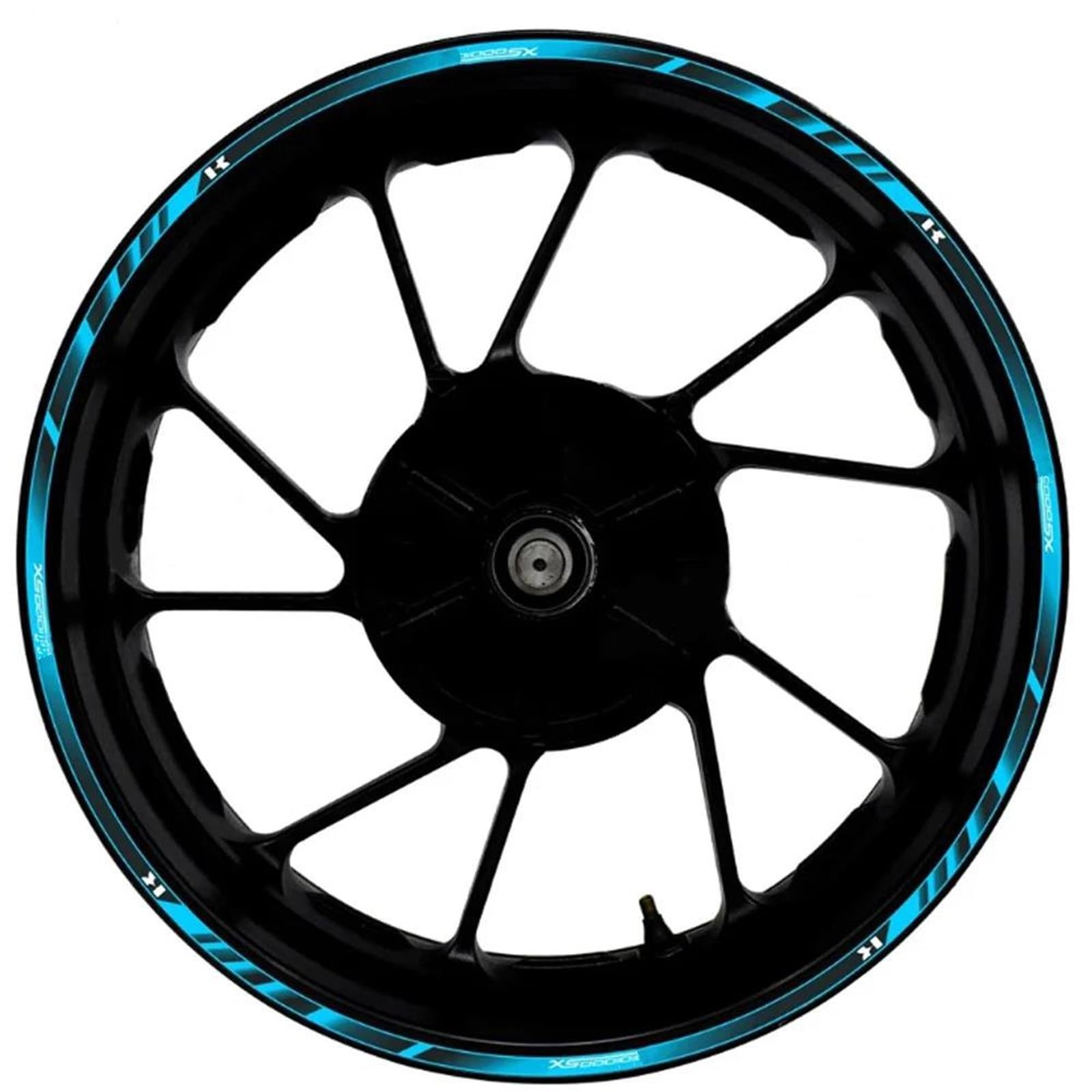 for Kawasaki for Ninja Z1000SX 17 Inch Motorcycle Front Rear Decal Wheel Hub Waterproof Reflective Rim Stickers Decorative(Color17)
