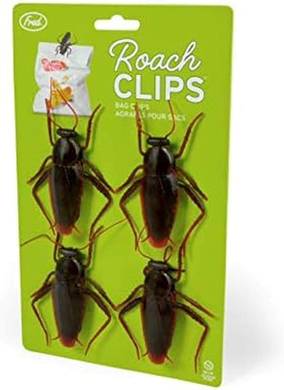 Genuine Fred Roach Bag Clips, Set of 4, Brown