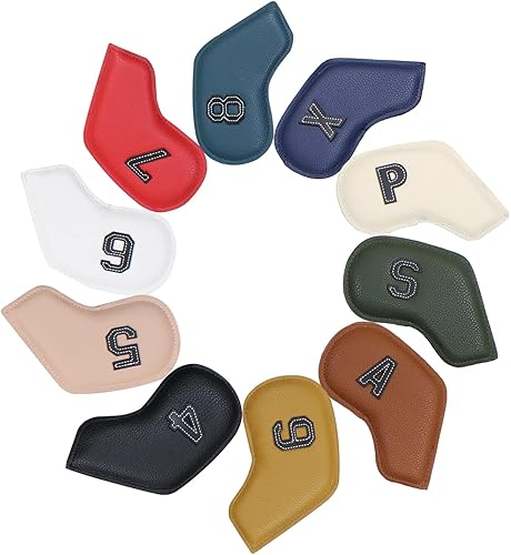 Miniatura 3 de Scott Edward Juego de fundas de hierro para golf, juego de fundas de cuero para cabeza de golf, cuello largo, protege claramente el club, etiqueta