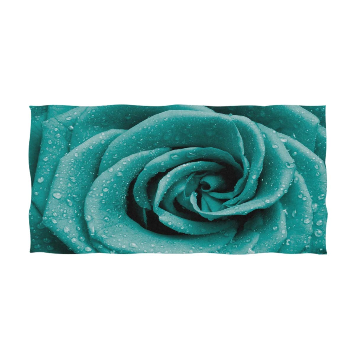 ALAZA Hipster Turquoise Rose Petals Ultra Soft Hand Towel Wash Cloths for Bath, Hotel, Gym, Spa, Beach and Exercise(16