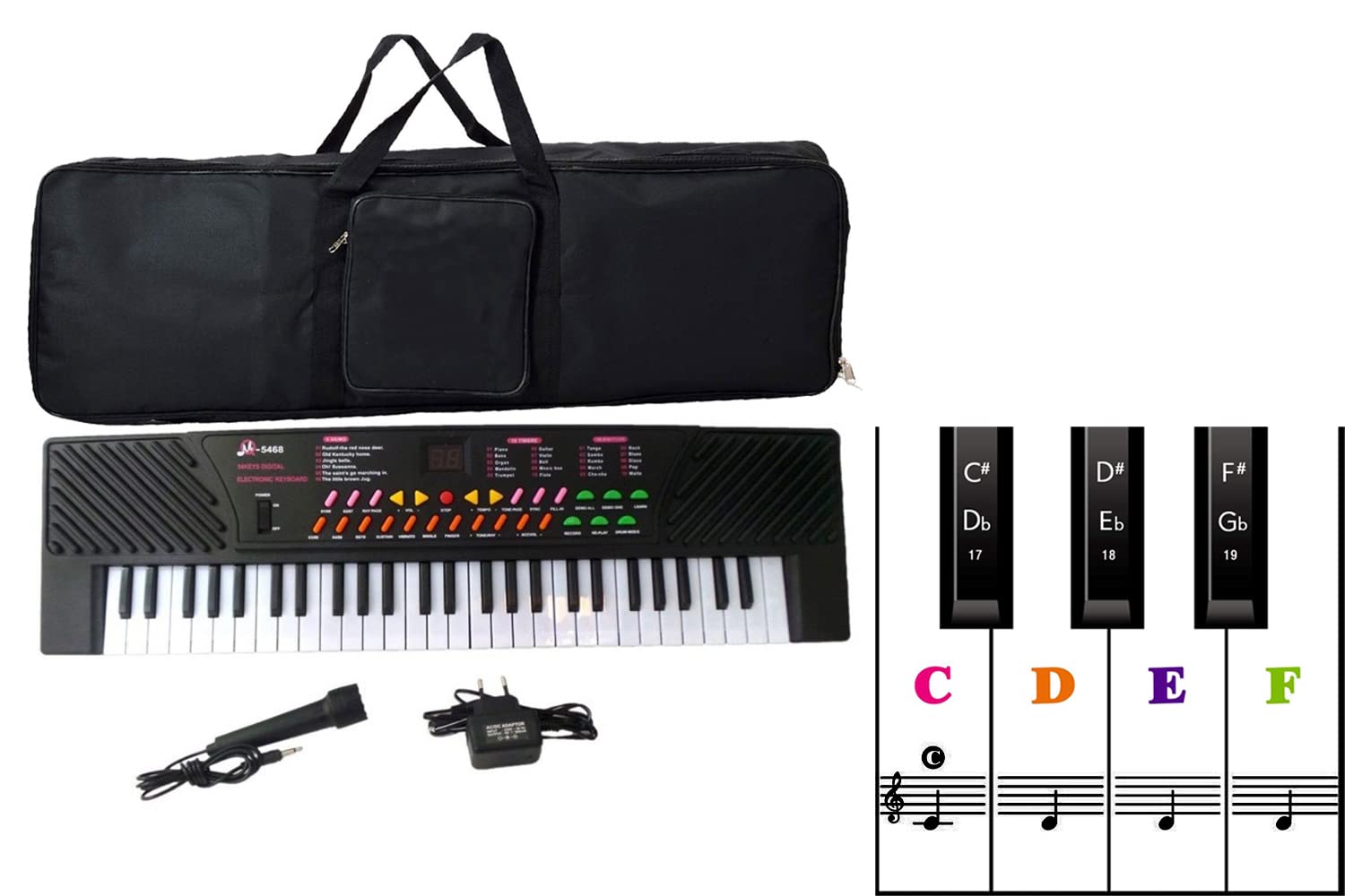 DOMENICO Electronic Digital Piano Keyboard 61 Keys- Multi-Function Portable Piano Keyboard Electronic Organ with Charging Function for Beginners- Chargeable