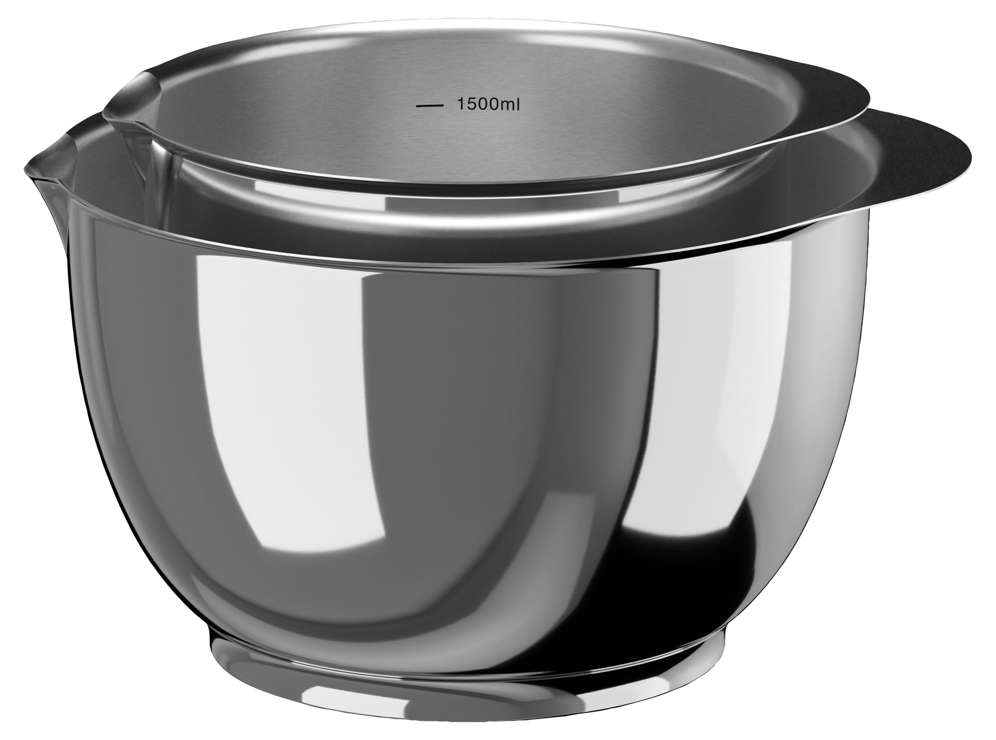 Rosti Margrethe Rührschüssel Set, Teigschüssel, Metallschüssel, Servierschüssel, Backschüsseln 2-teilig aus 18/8 Edelstahl, 1,5 + 3 Liter, Spülmaschinenfest