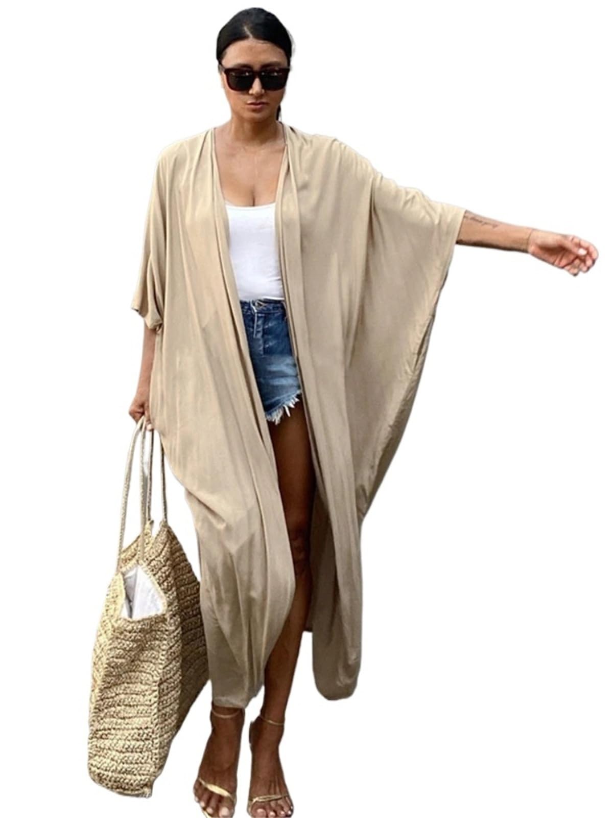 Pareo Femme Plage Plage Couvrir Kimono Femmes été paréo Maillot de Bain Cape Solide Tunique Robes Maillots