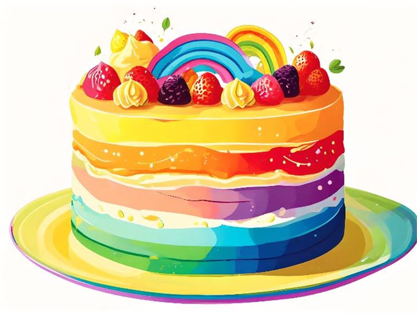 Malen Nach Zahlen Erwachsene Bunte Torte Malen Nach Zahlen Eigenes Bild, DIY Malen Nach Zahlen Kinder Ölgemälde Set für Anfänger mit 3-Pinseln und Acrylfarbe für Home Wand Dekor 100X135cm I-6291