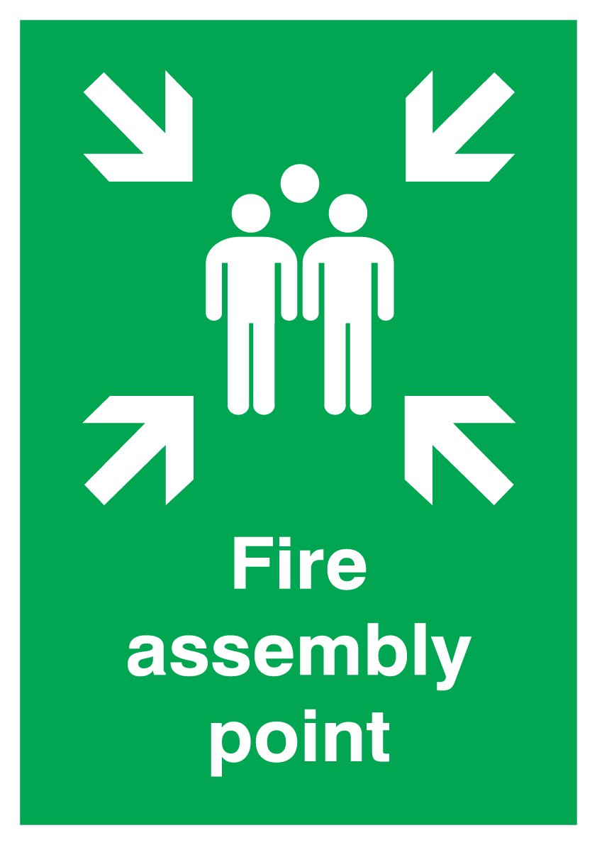 Signs & Labels Fire Assembly Point Sign - Rigid Polypropylene - 297m - FFR04550R