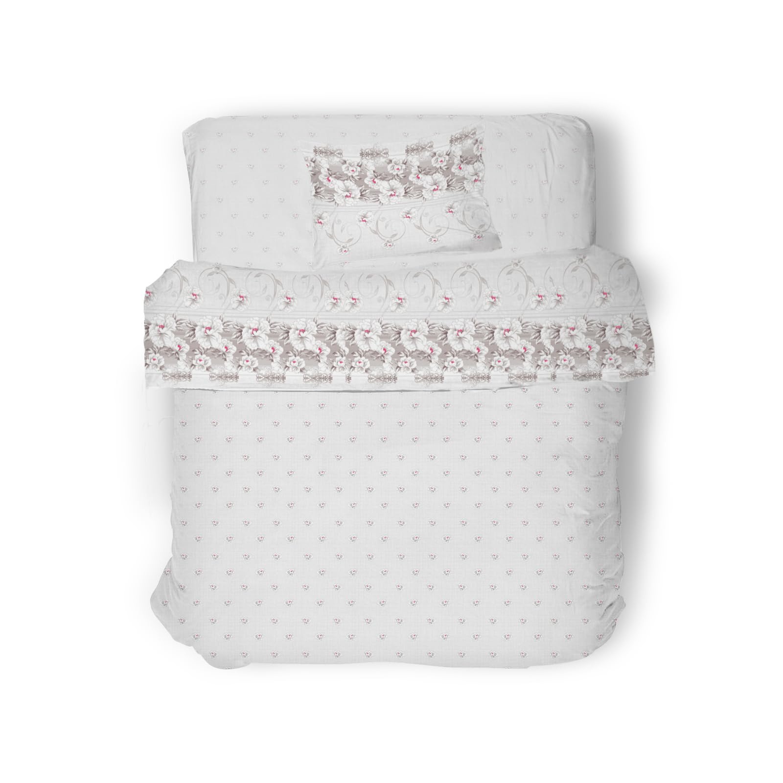 GEMITEX Completo Letto Cotone In, 100% COTONE, Traspirante, Privo di Sostanze Nocive, Qualità Certificata STANDARD 100 by OEKO-TEX Fiducia nel Tessile, 1 PIAZZA E MEZZA, G12/GRIGIO, Designed in Italy