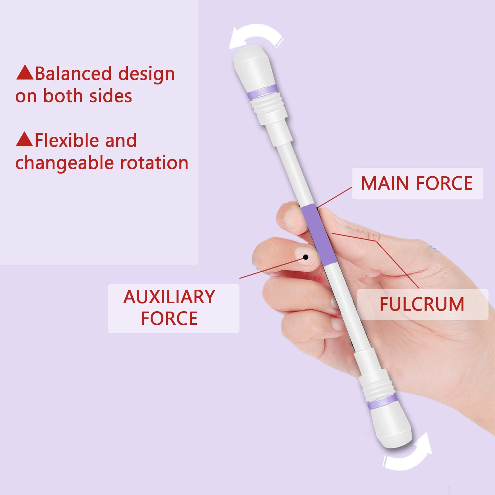 Stylos Rotatifs Pen Spinning - Lot De 2 - Antidérapants - Poids Équilibrés - Pour Débutants Et Pros