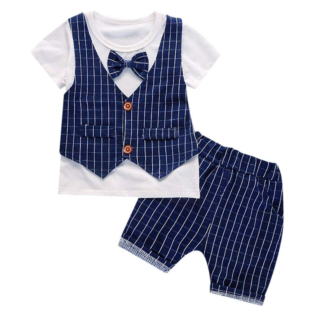 Hainiter Children's Garments Newest Model Baby Boy's Cotton British Style Gentlemen Romper Vest with Bowtie Outfit Set Korean Type