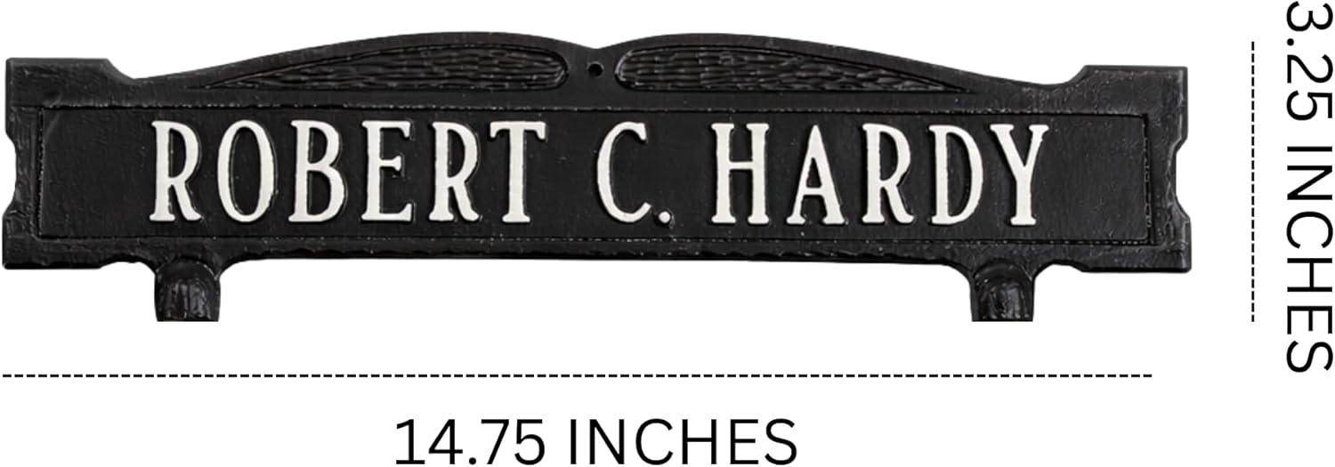 Mailbox Address Sign, Two Sided Mailbox sign, Solid Metal Address Sign, House Numbers,1-Line Mailbox Sign Cast Aluminum - CMS-1