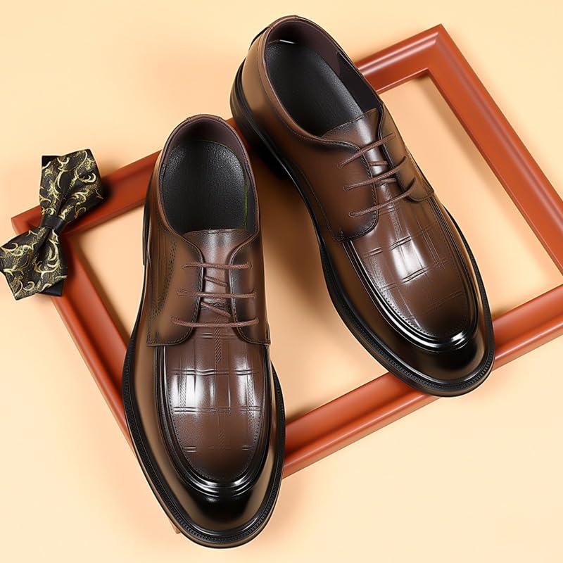 Men's Fashion Classic Pointed Toe Lace Up Low Top Leather Dress Shoes Oxford Shoes3